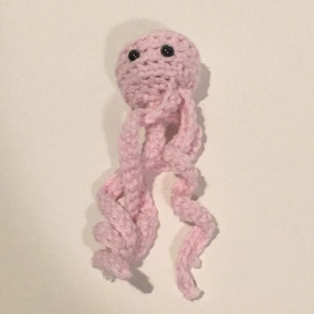 Crocheted Pink Handmade Jellyfish‎ Stuffed Animal